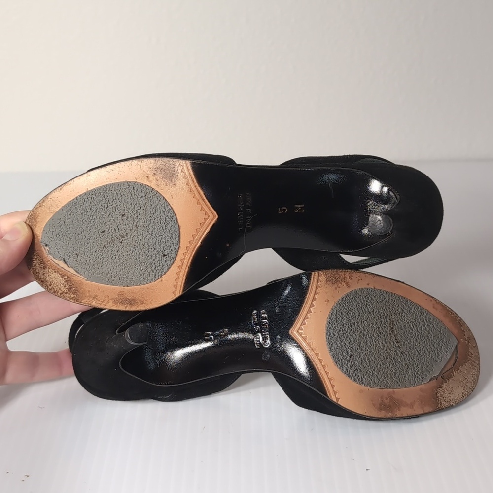 Yves Saint Laurent Vintage Black Open-Toe Slingback Heels Size 5 - Picture 7 of 10
